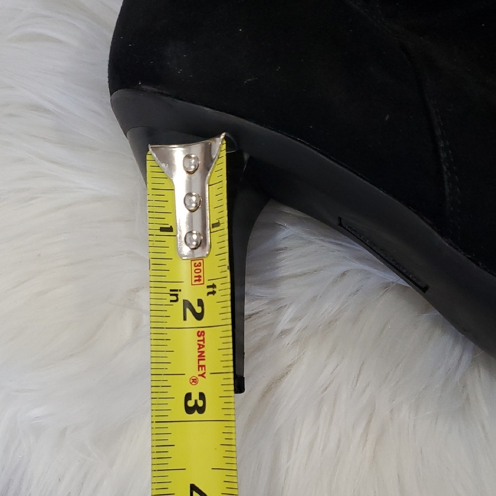 Kelly & Katie Black Suede Heeled Boots - Picture 4 of 16